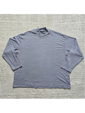 Men's MANFINITY Gray Long Sleeve Mock Neck Tee 6XL